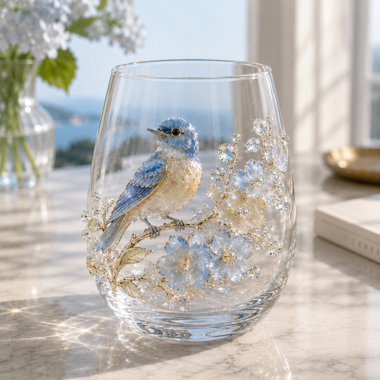 Crystal Animal Floral Glass Tumbler ✨