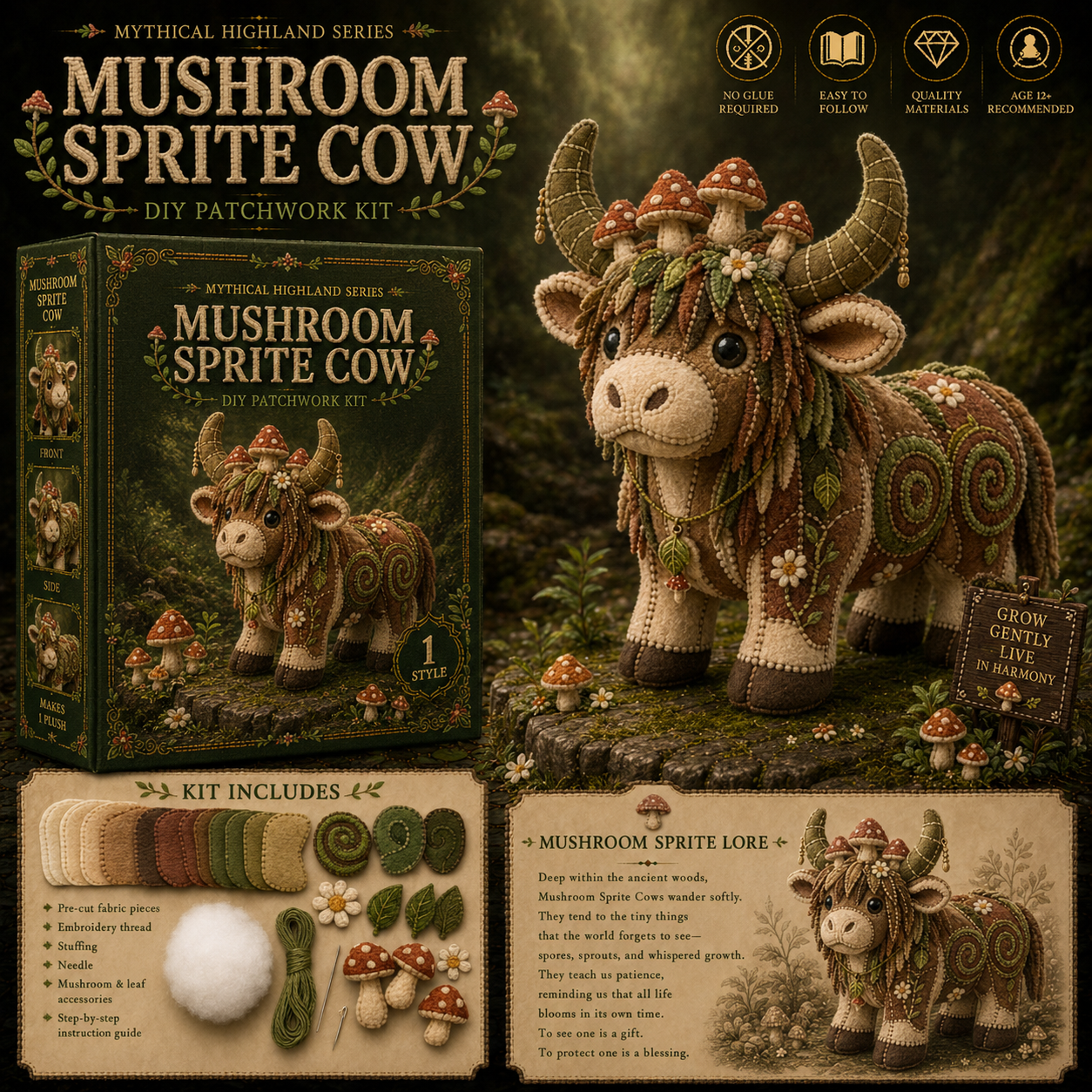 Mythical Highland Cow DIY Sewing Kit 🐮✨🔥New product launch🌙🔥