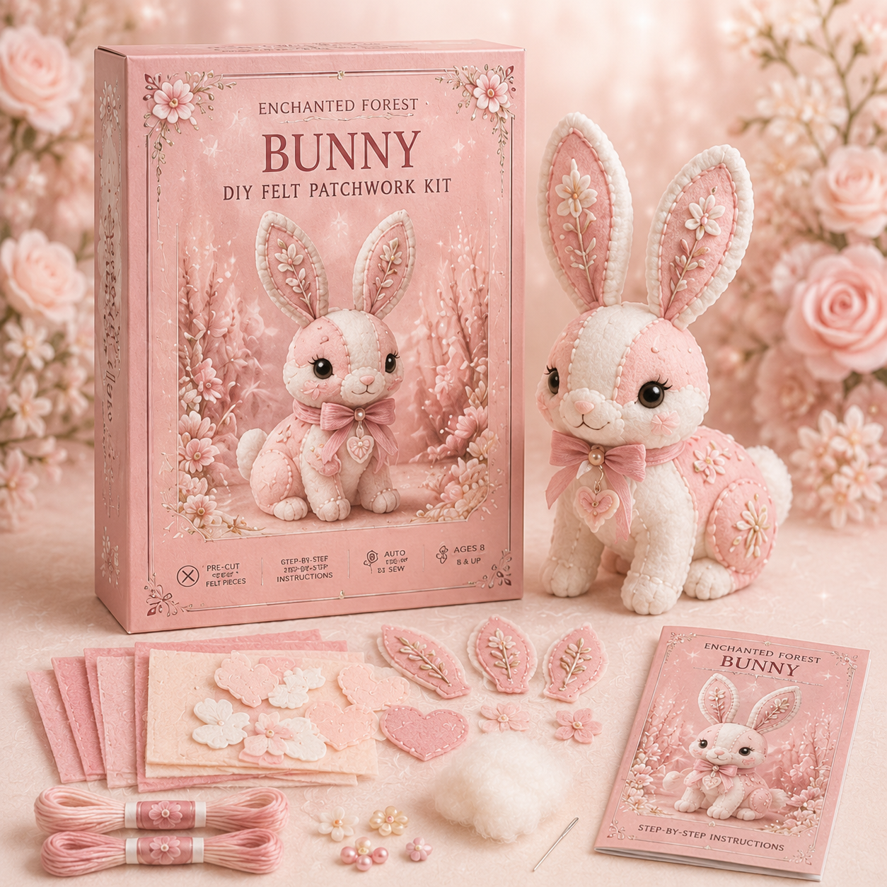 🌸 Enchanted Forest Friends DIY Felt Kit – Sweet, Soft & Handmade by You