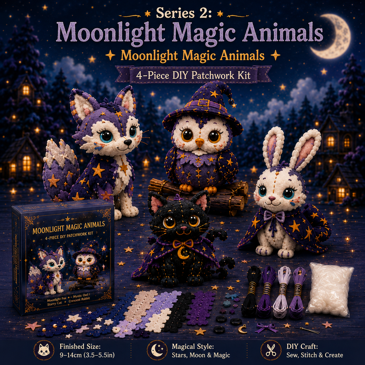 Halloween Friends 4 Piece DIY Patchwork Kit Collection 🎃🧵