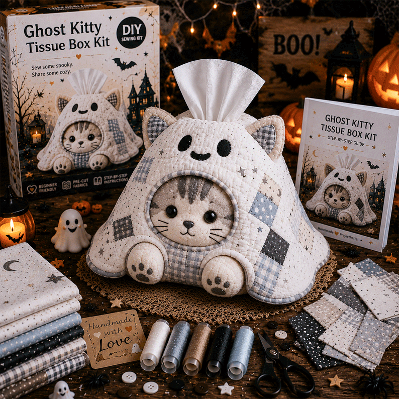 🔥40% Off Last Day - 🎃Halloween Patchwork Tissue Box DIY Sewing Kit