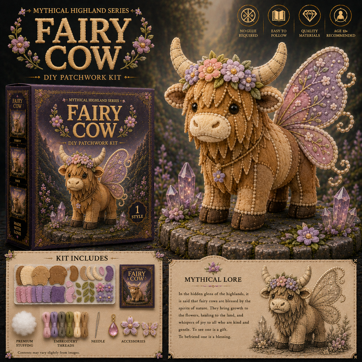 Mythical Highland Cow DIY Sewing Kit 🐮✨🔥New product launch🌙🔥
