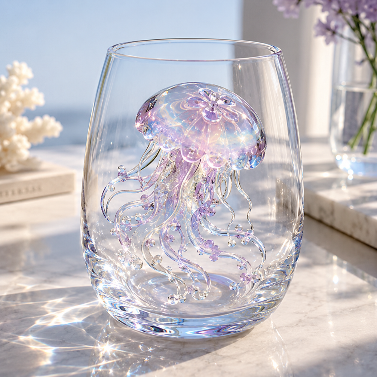 Crystal Animal Floral Glass Tumbler ✨