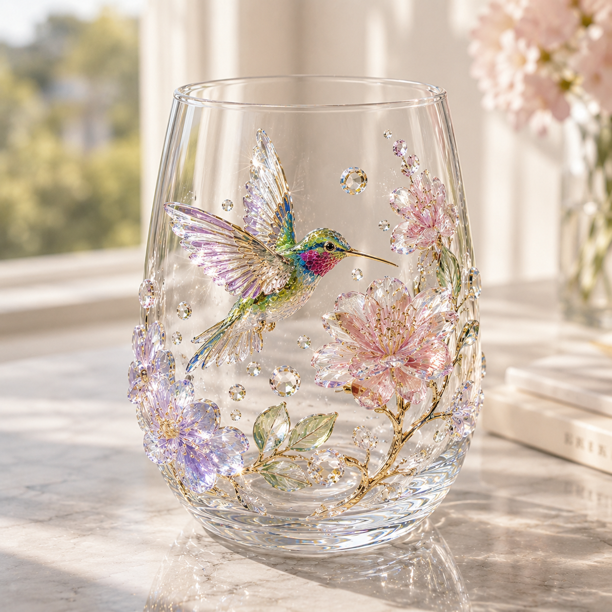 Crystal Animal Floral Glass Tumbler ✨