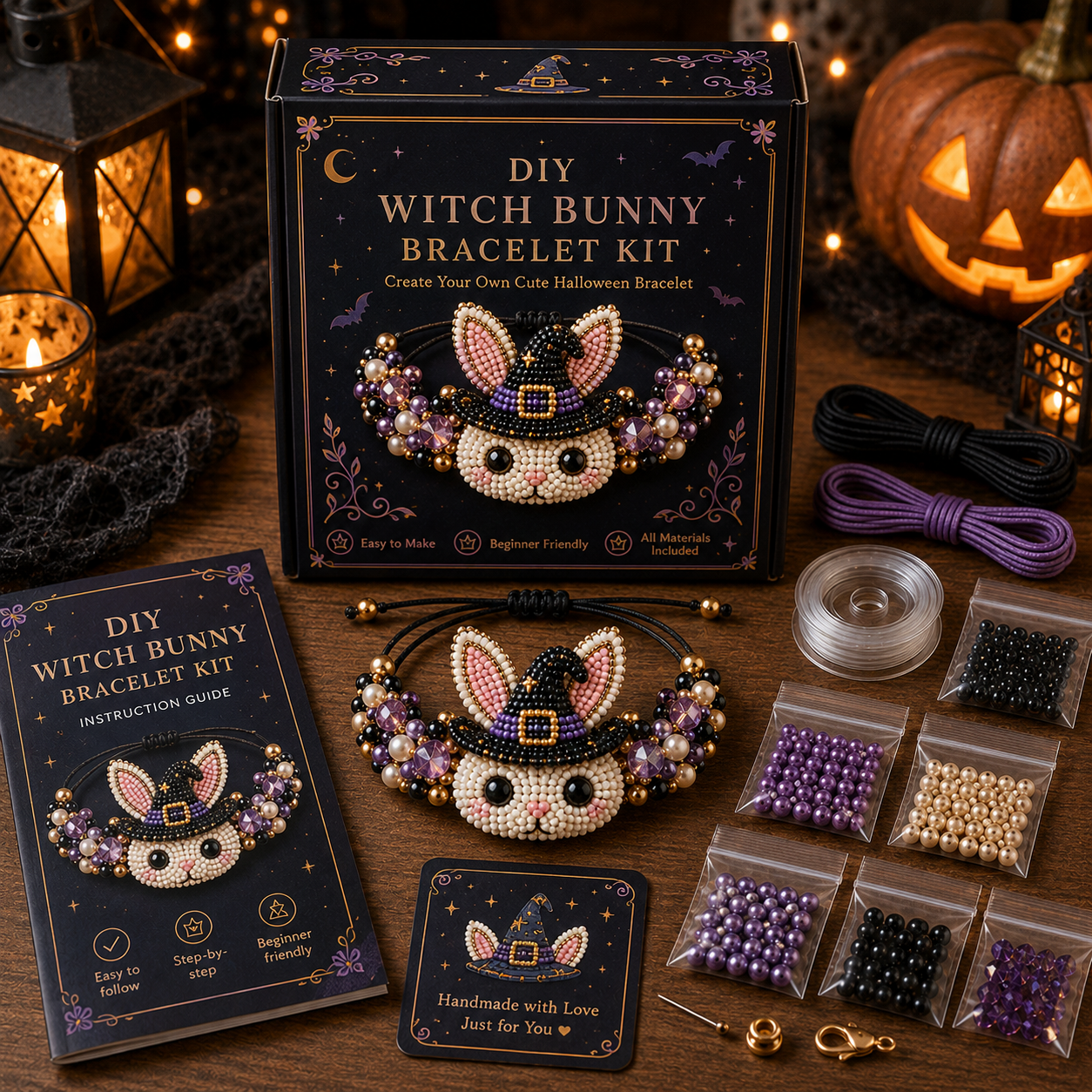 🔥50% Off Last Day - BUY 3 GET 1 FREE🐙 DIY Halloween Beaded Bracelet Kit