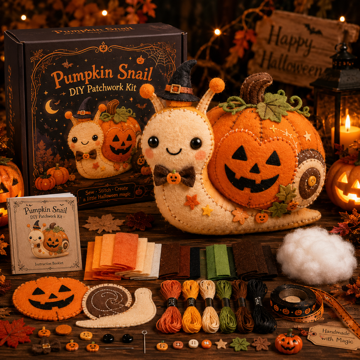 DIY Halloween Patchwork Kit – Sew Your Own Cute Spooky Friend 🎃🧵