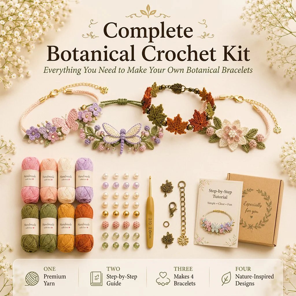 🔥Last Day- Buy 3 Get 1 Free🔥DIY Nature-Inspired Crochet Bracelet Kit