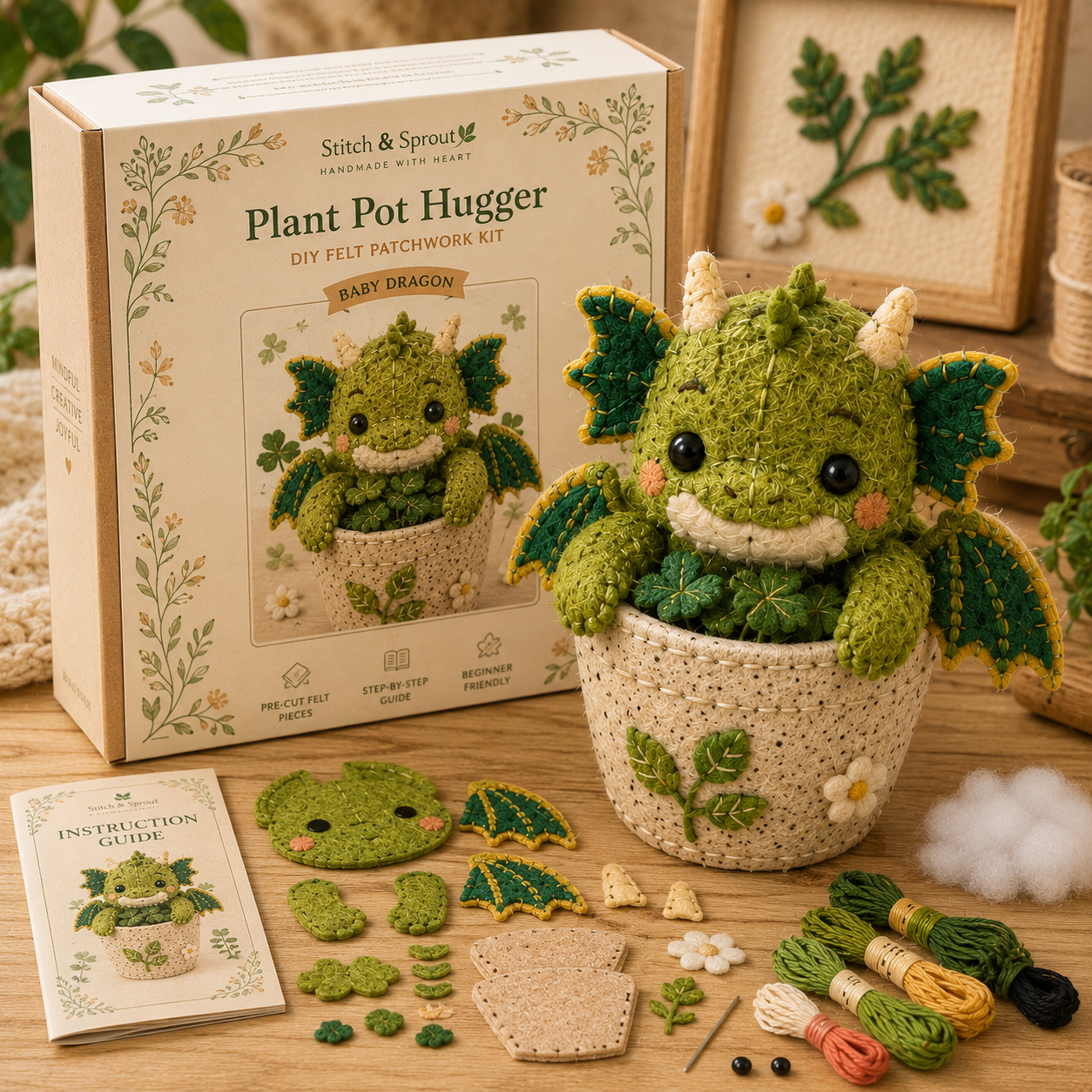 Plant Pot Hugger DIY Felt Patchwork Kit 🪴🧵