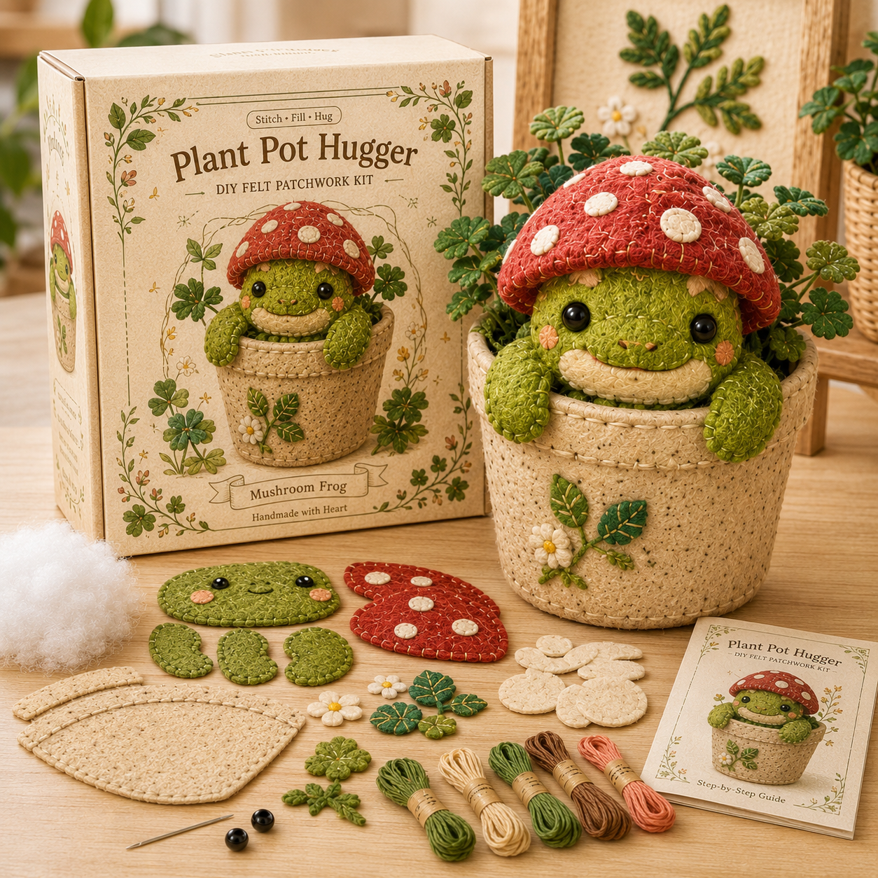 Plant Pot Hugger DIY Felt Patchwork Kit 🪴🧵