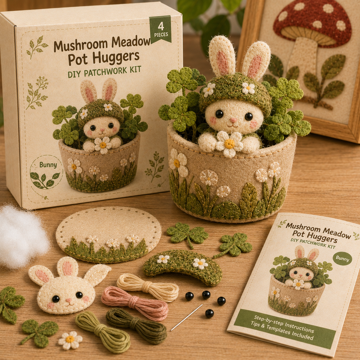 Plant Pot Hugger DIY Felt Patchwork Kit 🪴🧵