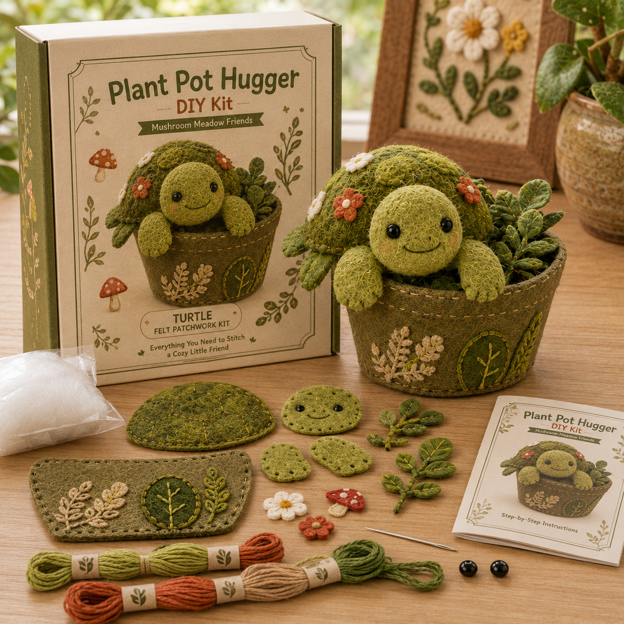 Plant Pot Hugger DIY Felt Patchwork Kit 🪴🧵