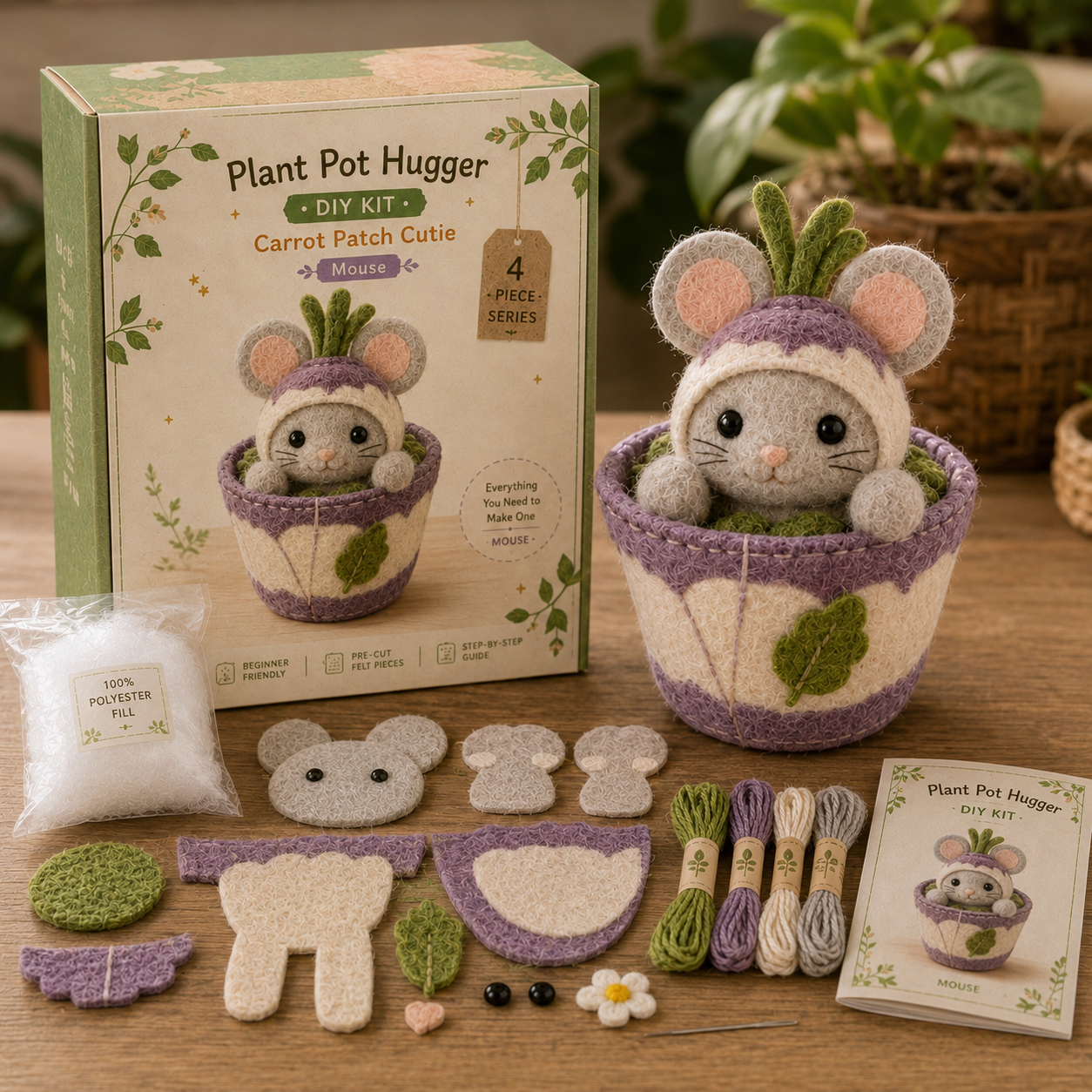 Plant Pot Hugger DIY Felt Patchwork Kit 🪴🧵