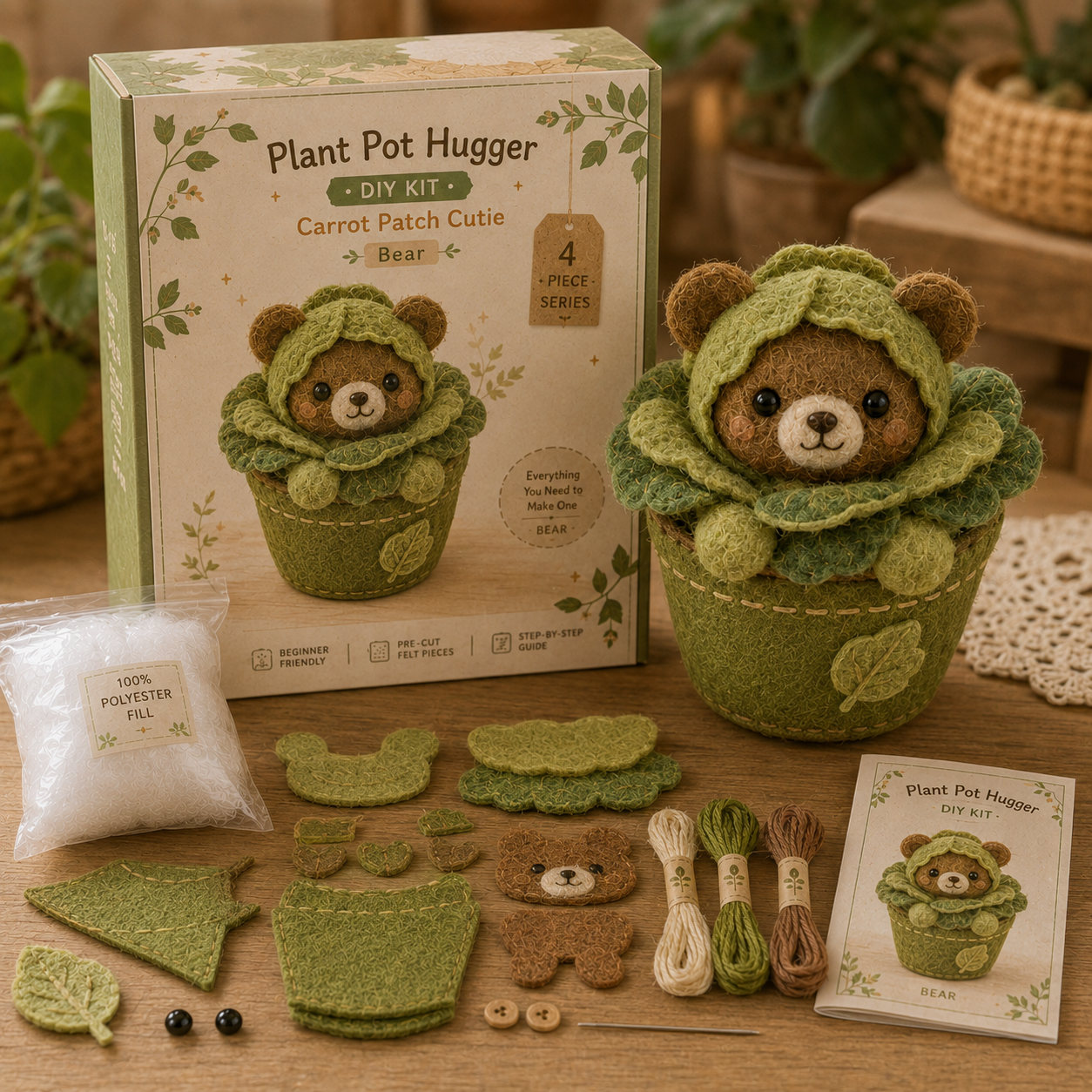 Plant Pot Hugger DIY Felt Patchwork Kit 🪴🧵