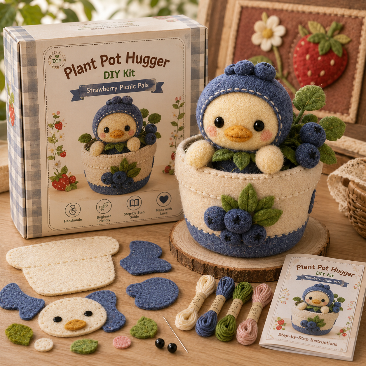 Plant Pot Hugger DIY Felt Patchwork Kit 🪴🧵