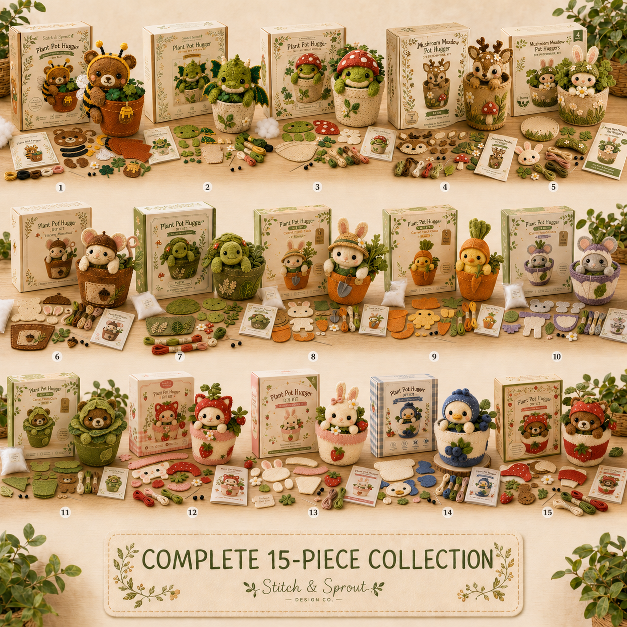 Plant Pot Hugger DIY Felt Patchwork Kit 🪴🧵