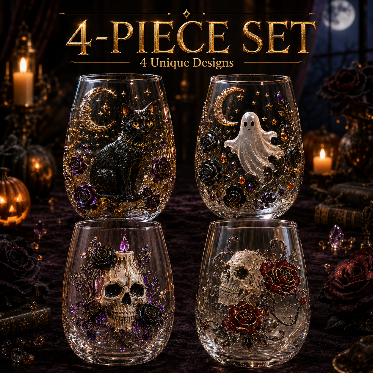 Enchanted 3D Decorative Stemless Glass Collection ✨