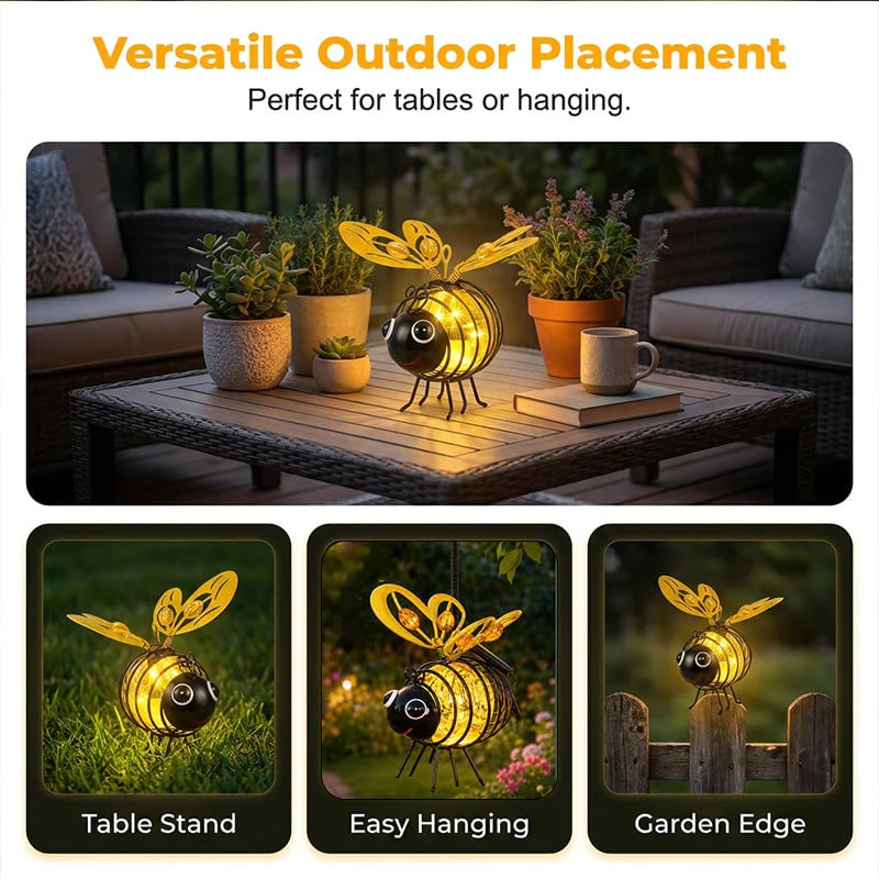 🌙🍃🪴 LIMITED-TIME 60% OFF! Hanging Solar Bee Light – Warm Amber Glow, Flicker-Free, Perfect for Garden Parties, Camping, or Kids’ Rooms – Spread Joy Day and Night 🌞🌜