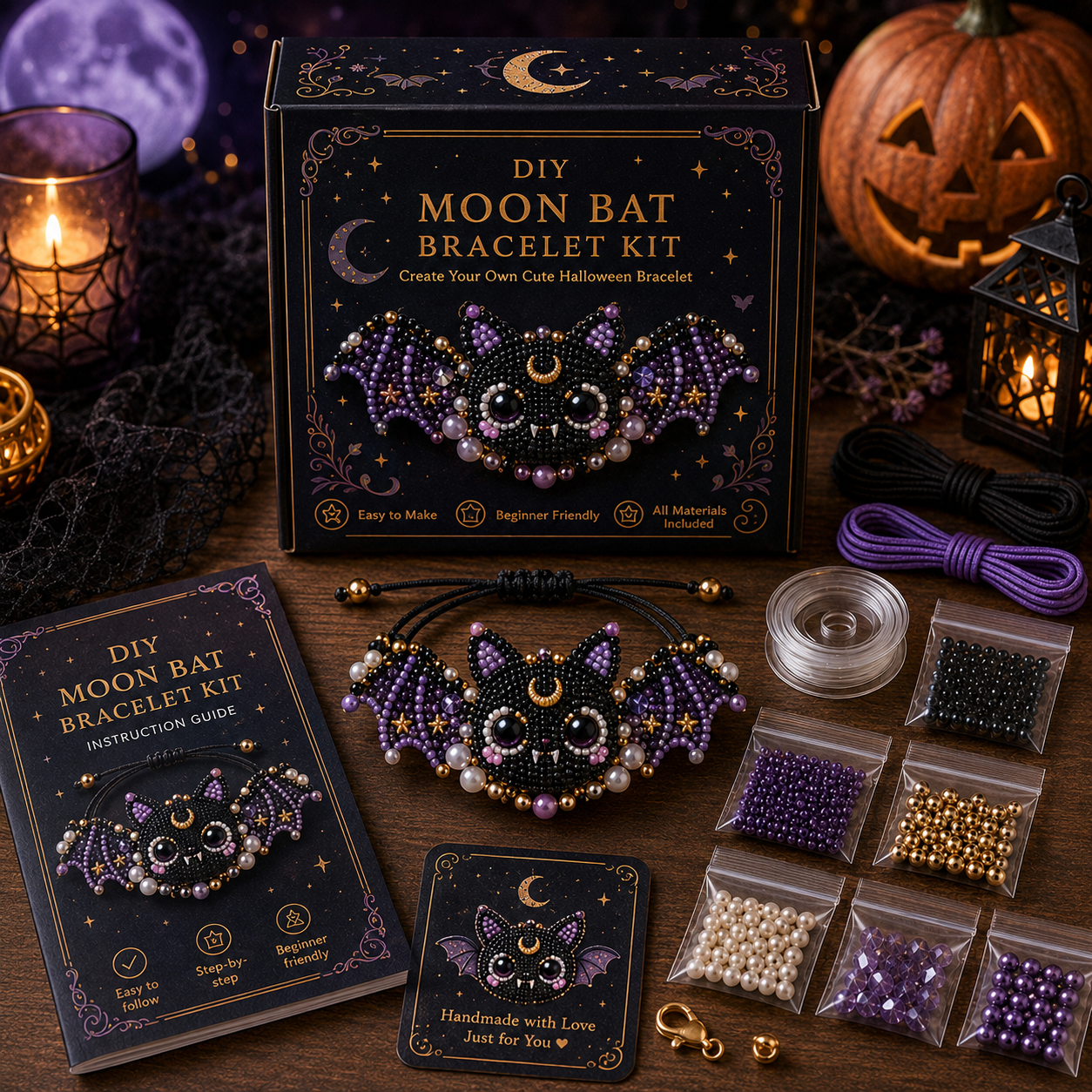 🔥50% Off Last Day - BUY 3 GET 1 FREE🐙 DIY Halloween Beaded Bracelet Kit