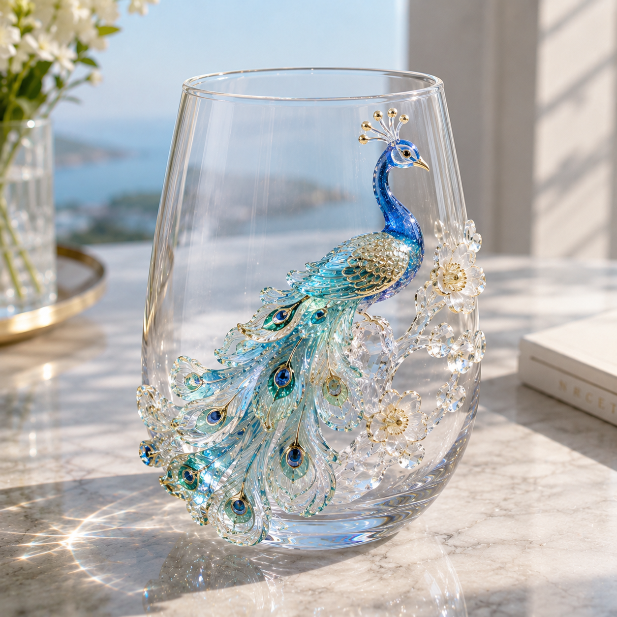 Crystal Animal Floral Glass Tumbler ✨