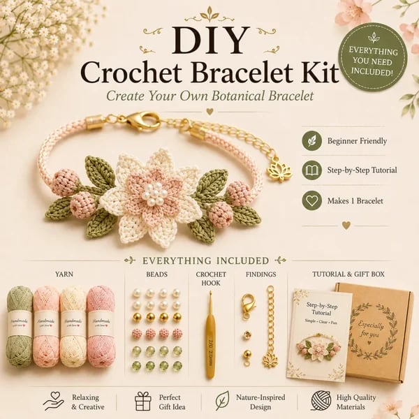 🔥Last Day- Buy 3 Get 1 Free🔥DIY Nature-Inspired Crochet Bracelet Kit