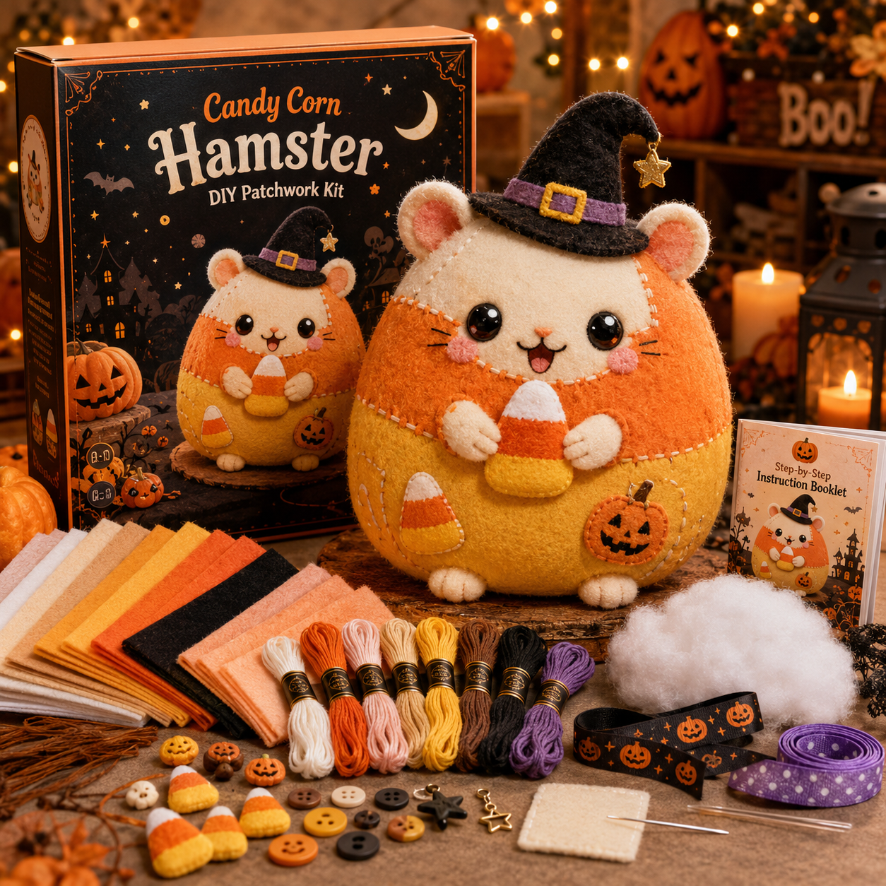 DIY Halloween Patchwork Kit – Sew Your Own Cute Spooky Friend 🎃🧵