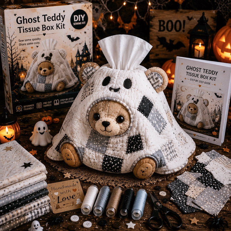 🔥40% Off Last Day - 🎃Halloween Patchwork Tissue Box DIY Sewing Kit
