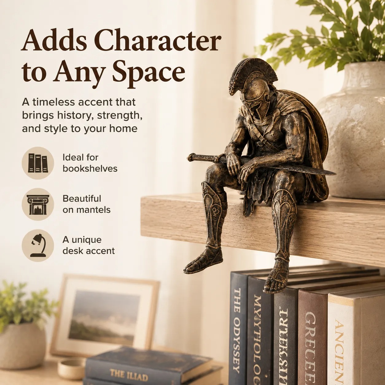 🔥49% Off Last Day - ⚔️Last Day 60% OFF - Ancient Greek Warrior Shelf Sitter