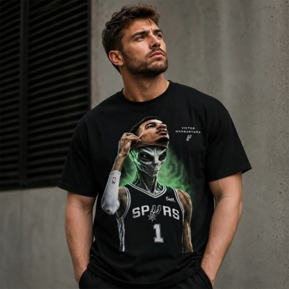 Victor Wembanyama Alien Spurs Basketball Performance Graphic Athletic T-Shirt