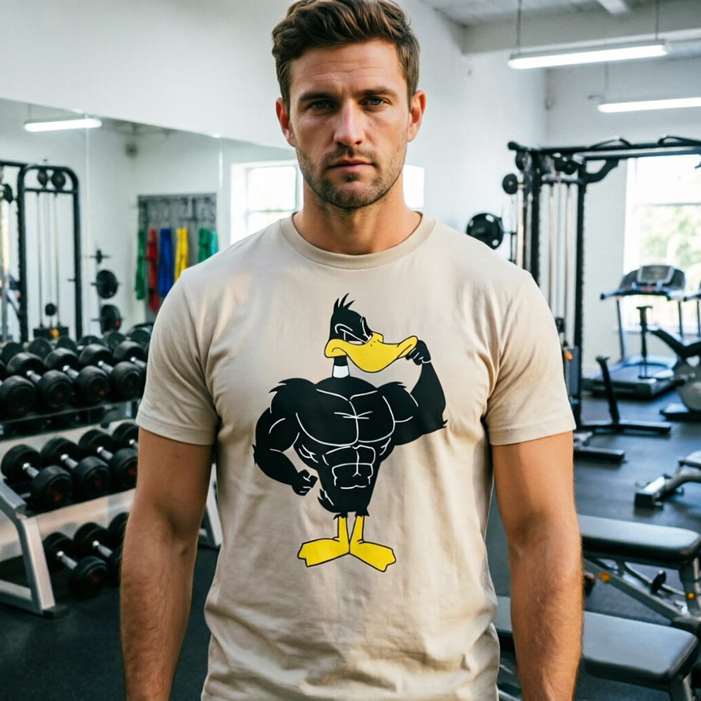 Men’s Athletic Graphic T-Shirt – Bold Muscle Duck Sports Tee