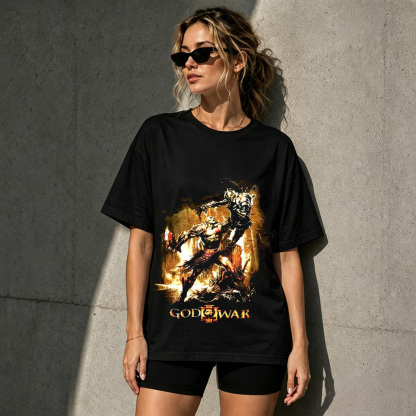 God of War Legendary Warrior Graphic T-Shirt – Mythology Action Gamer Tee