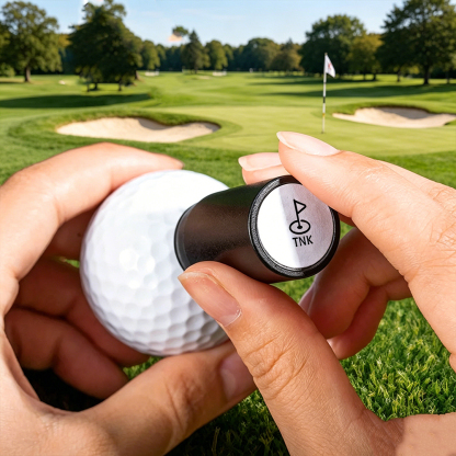 Custom Golf Ball Stamp with Colorful Metal Case – Personalized Logo & Text Imprinter for Golfers