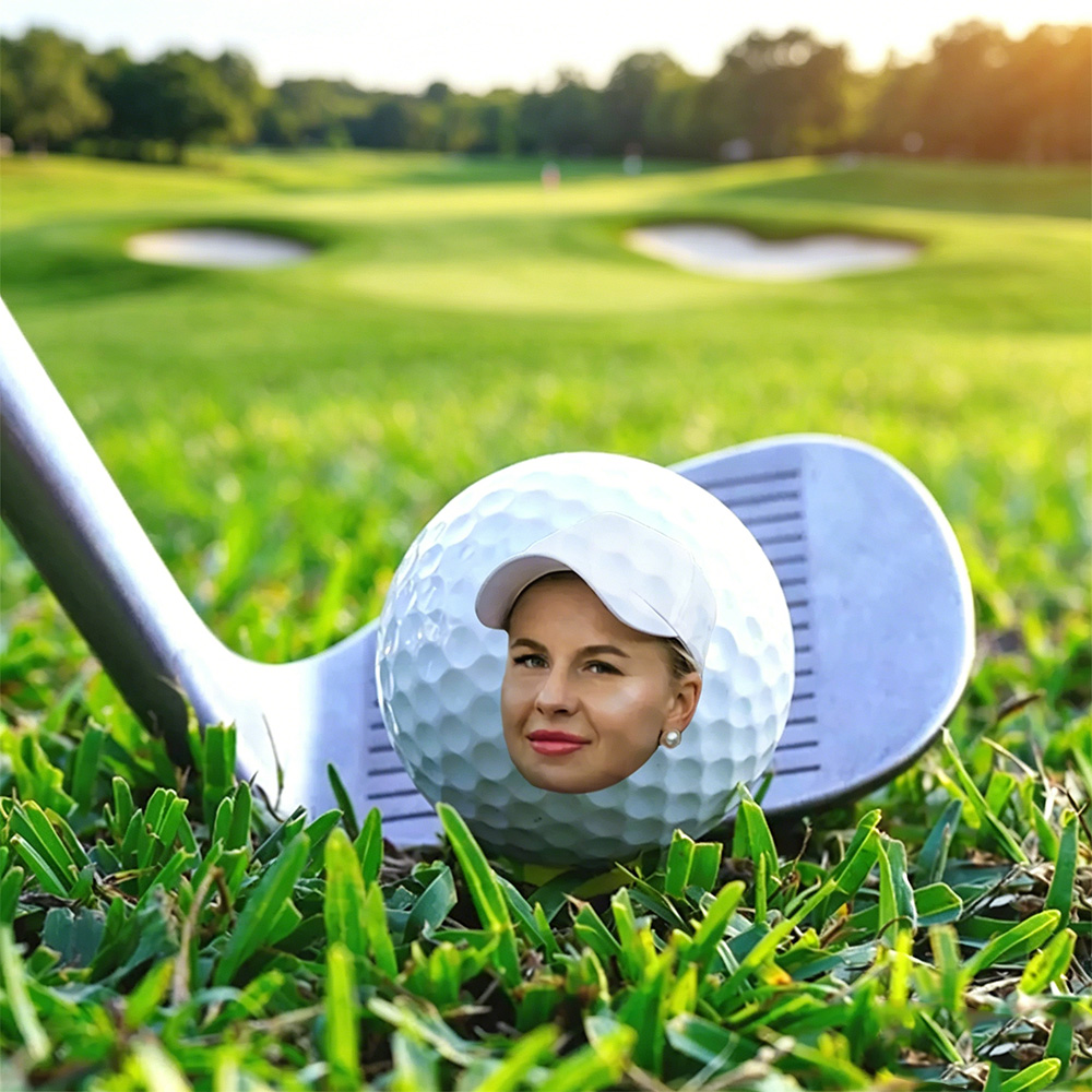 Personalized Photo Golf Ball, Custom Funny Face Golf Ball with Text, Golf Gift for Dad, Men & Golf Lovers