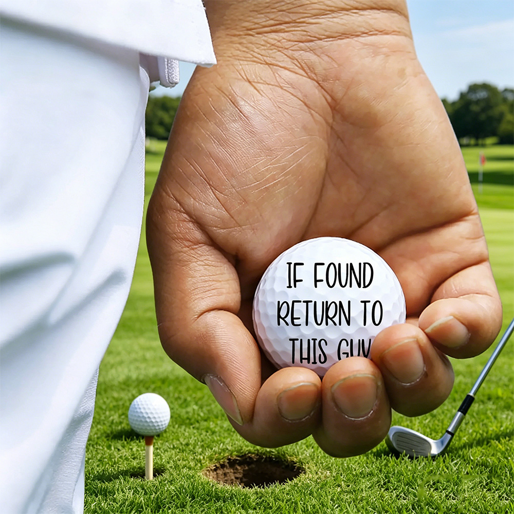 Personalized Photo Golf Ball, Custom Funny Face Golf Ball with Text, Golf Gift for Dad, Men & Golf Lovers