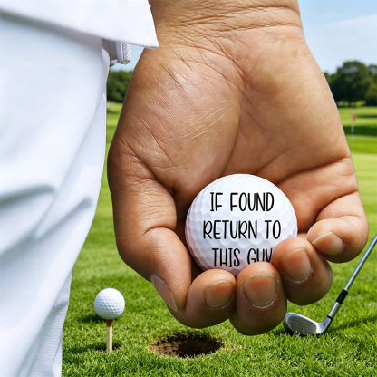 Personalized Photo Golf Ball, Custom Funny Face Golf Ball with Text, Golf Gift for Dad, Men & Golf Lovers