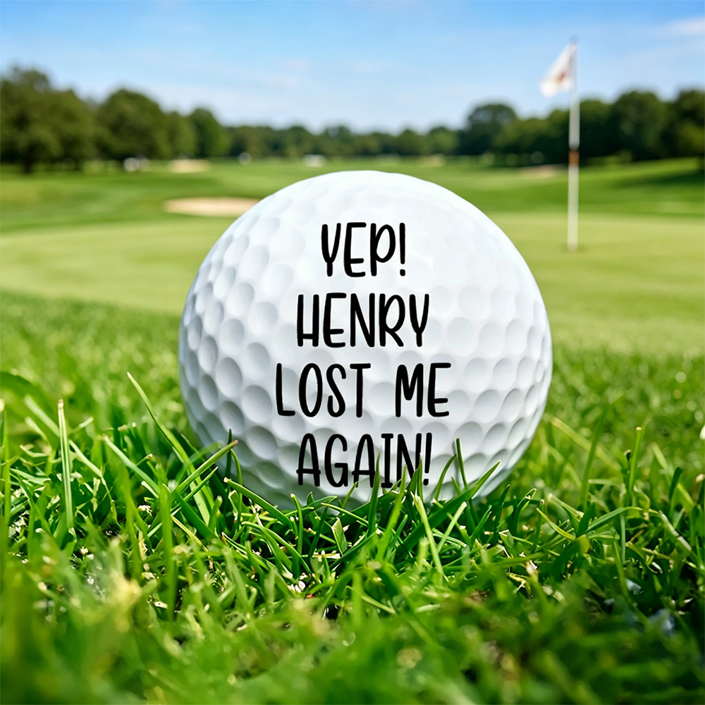 Personalized Photo Golf Ball, Custom Funny Face Golf Ball with Text, Golf Gift for Dad, Men & Golf Lovers