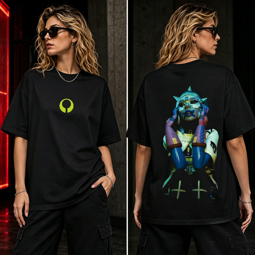 Marathon Cyber Idol Graphic T-Shirt – Futuristic AI Runner Sci-Fi Gamer Tee