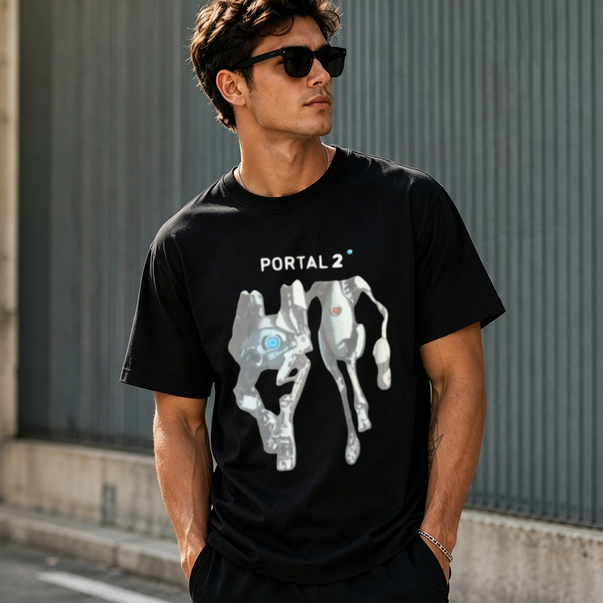 Portal 2 Companion Bots Graphic T-Shirt – Retro Puzzle Gamer Streetwear Tee