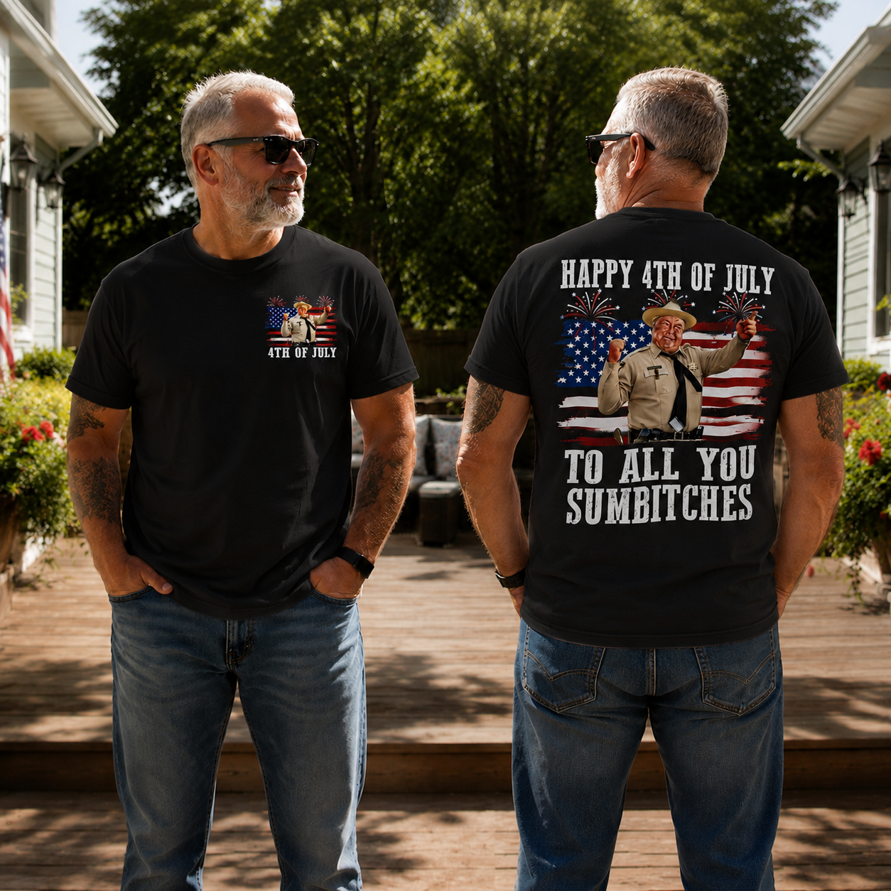 To All You Sumbitches Vintage 4th of July Patriotic Men’s Graphic T-Shirt
