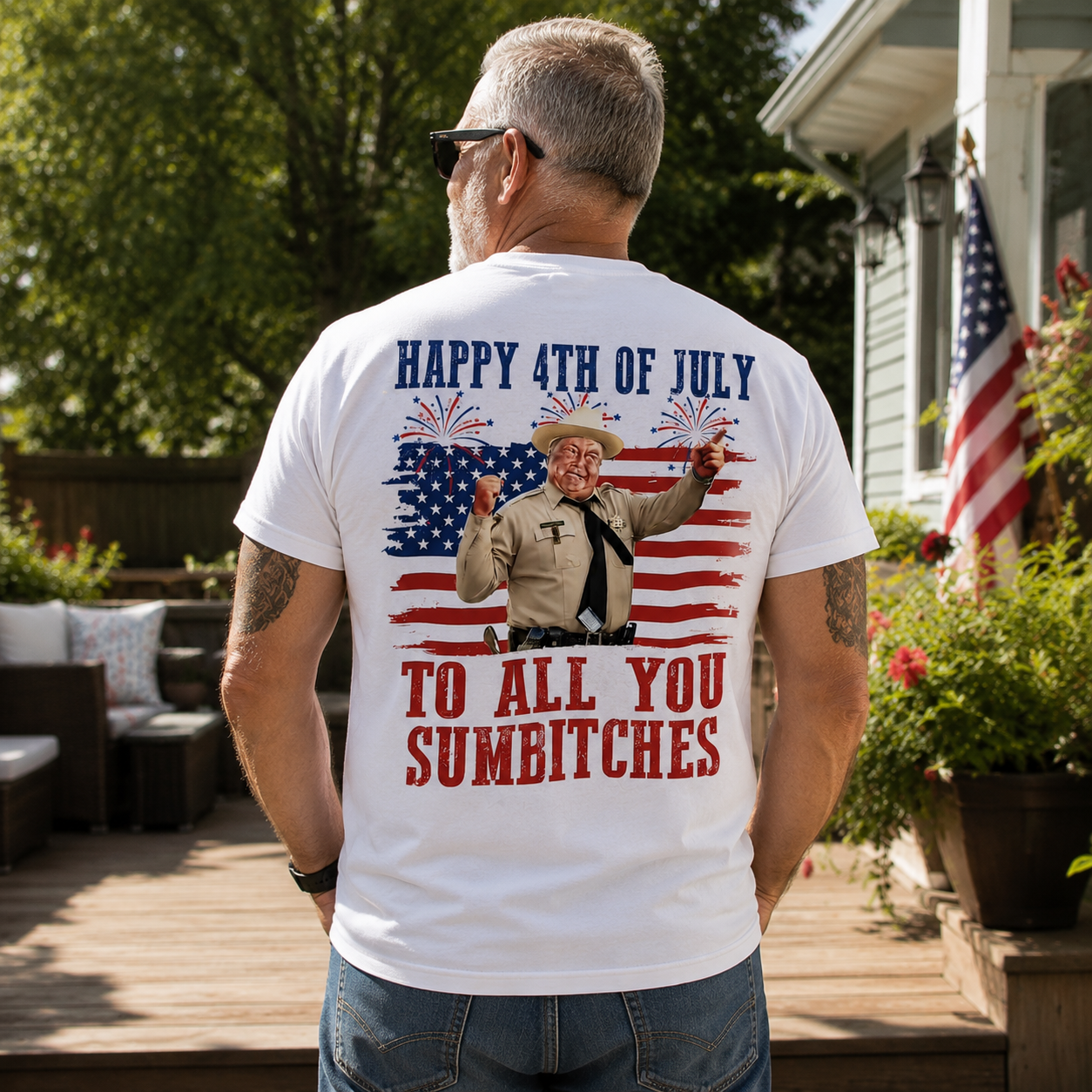 To All You Sumbitches Vintage 4th of July Patriotic Men’s Graphic T-Shirt