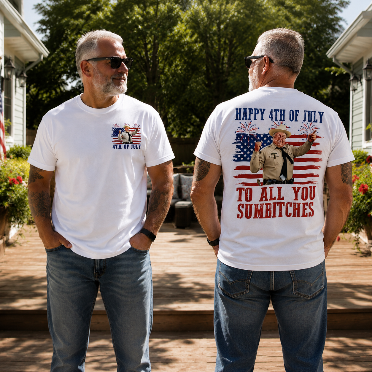 To All You Sumbitches Vintage 4th of July Patriotic Men’s Graphic T-Shirt