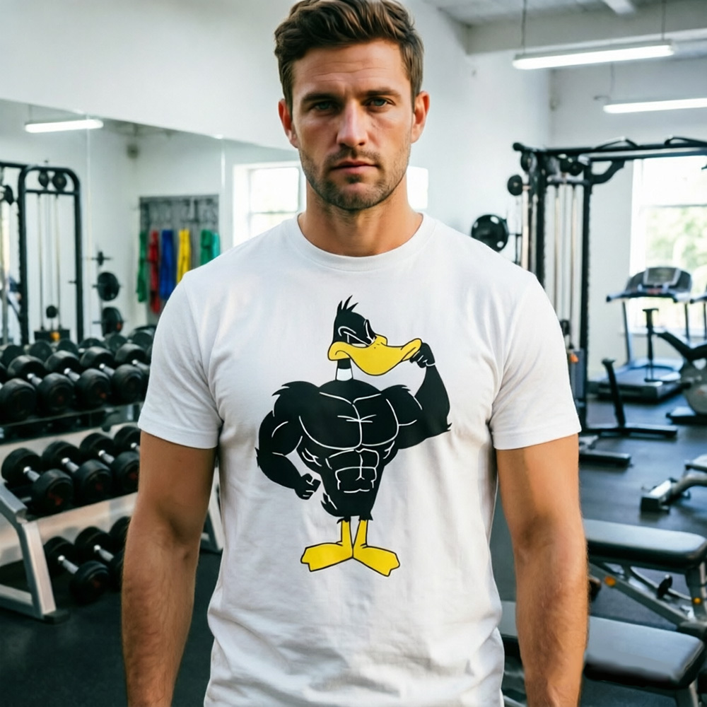 Men’s Athletic Graphic T-Shirt – Bold Muscle Duck Sports Tee