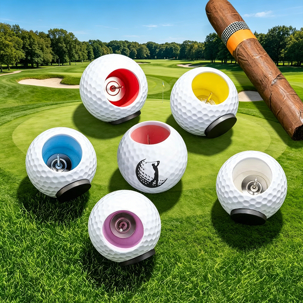 Personalized Magnetic Golf Ball Cigar Holder – Custom Name or Icon Golf Accessory Gift for Golf Lovers & Cigar Enthusiasts