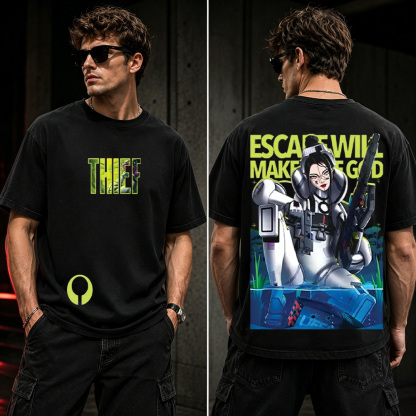 Marathon Thief Cyber Operative Graphic T-Shirt – Futuristic Sci-Fi Gamer Streetwear Tee
