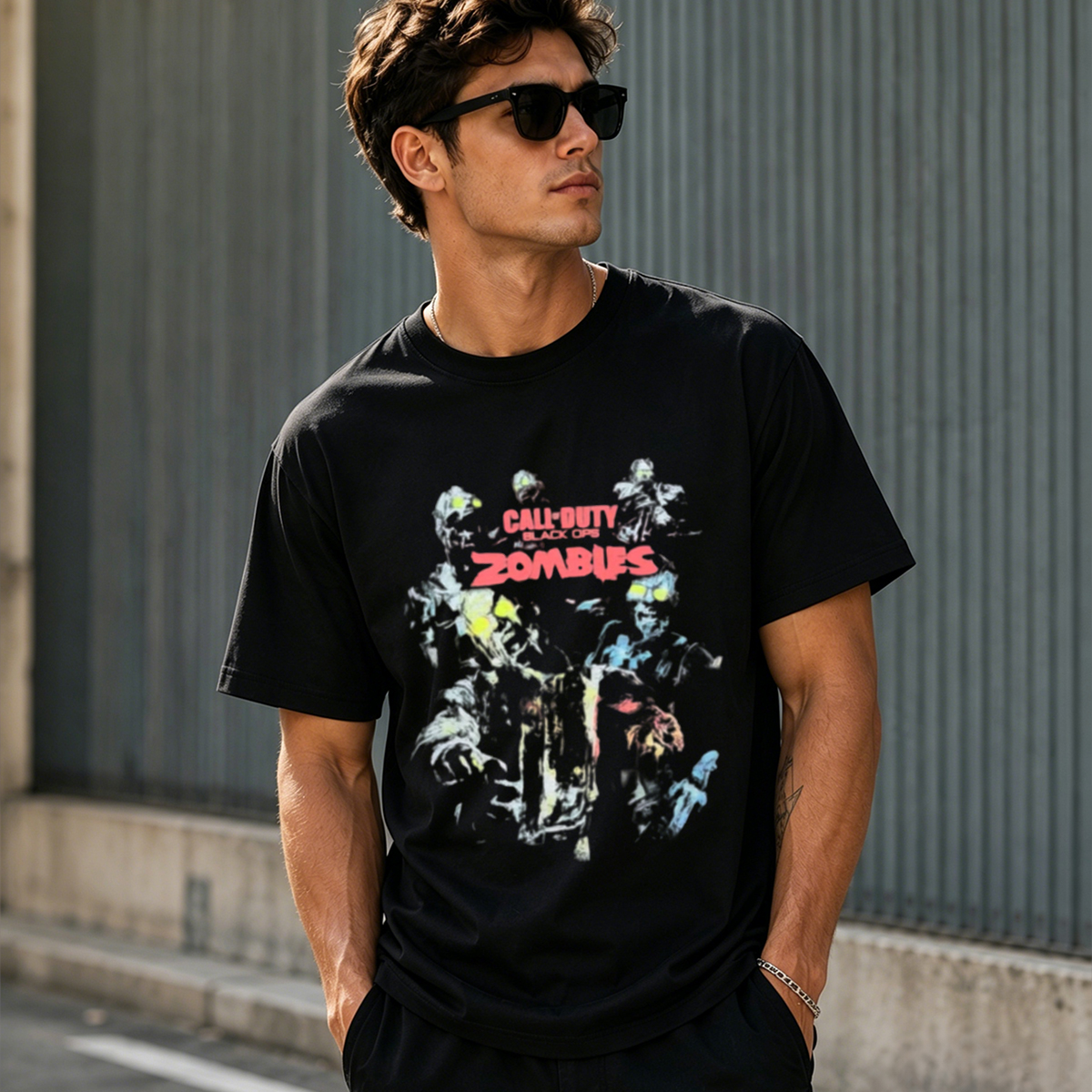 Call of Duty Zombies Retro Horror Graphic T-Shirt – Undead Survival Gamer Tee