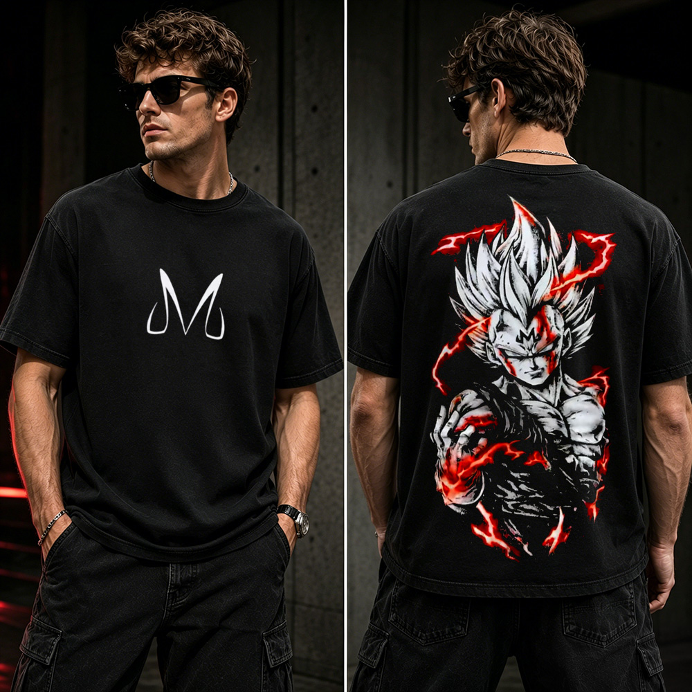 Majin Power Anime Warrior Graphic T-Shirt – Dark Energy Streetwear Tee