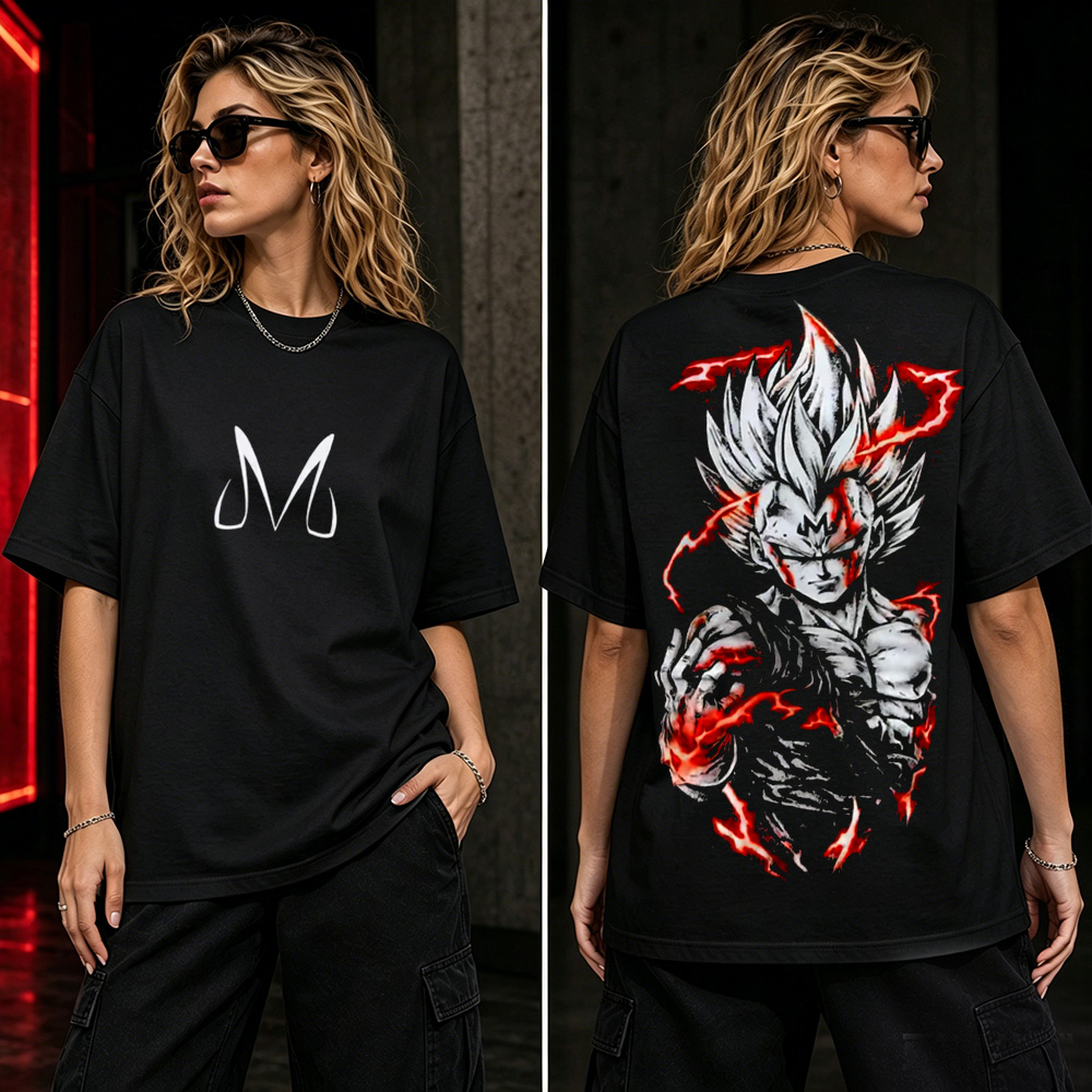 Majin Power Anime Warrior Graphic T-Shirt – Dark Energy Streetwear Tee