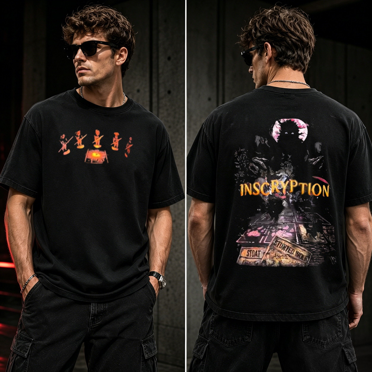 Inscryption Dark Card Game Graphic T-Shirt – Indie Horror Roguelike Gamer Tee