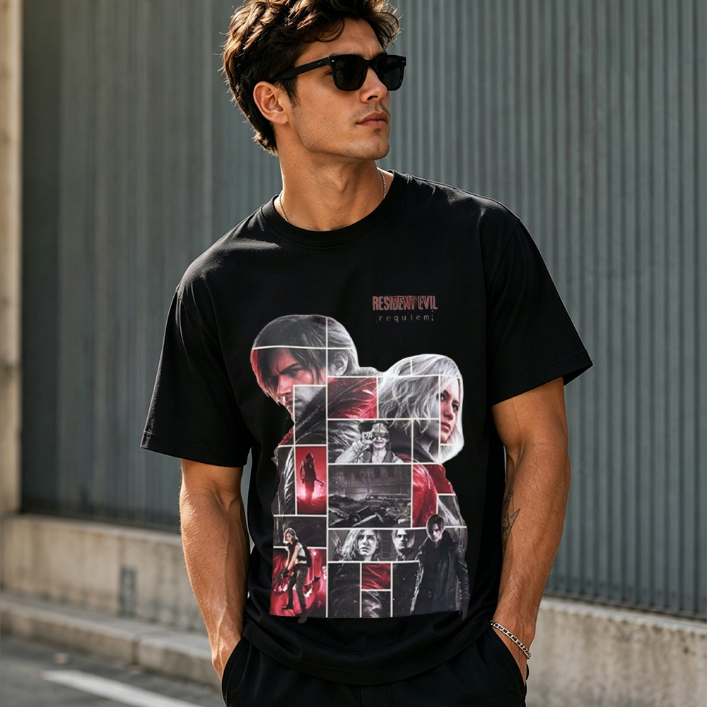 Resident Evil Requiem Collage Graphic T-Shirt – Survival Horror Gamer Tee