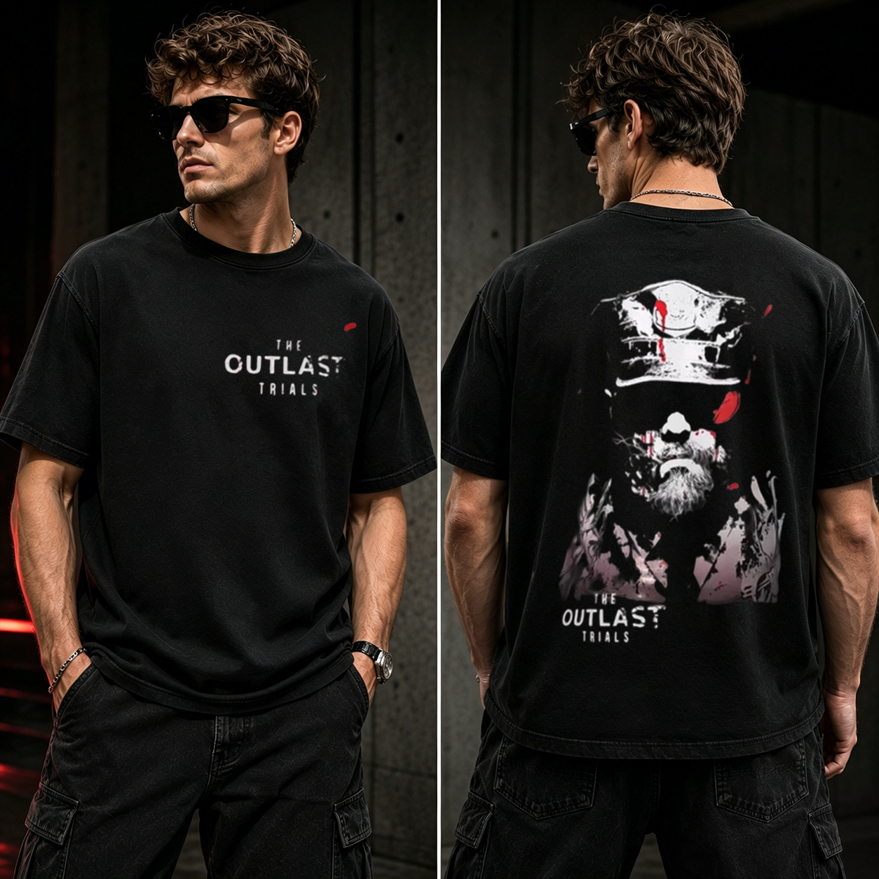 The Outlast Trials Horror Survivor Graphic T-Shirt – Dark Psychological Thriller Gamer Tee