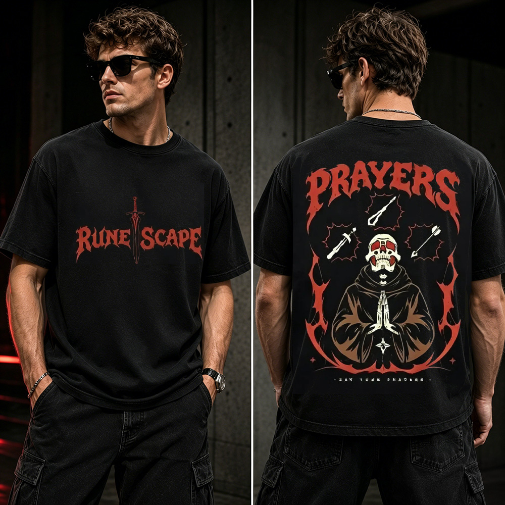 RuneScape Prayers Graphic T-Shirt – Old School RPG Gamer Streetwear Tee